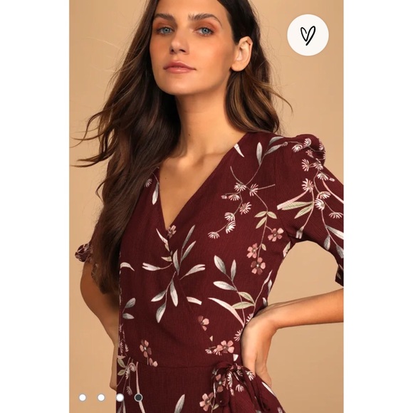 Lulu’s floral wrap dress with hi lo ruffle hem - Picture 4 of 6